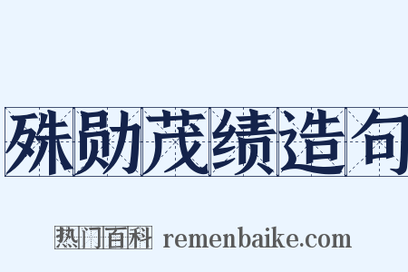 殊勋茂绩造句是什么意思的图片